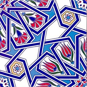 Armada Çini Ac 17 20x20 cm Geometrik Desenli Çini Seramik Karo