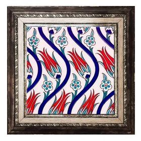Armada Çini Ac 20 20x20 cm Sarmaşık Lale Desenli Çini Seramik Karo