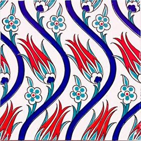 Armada Çini Ac 20 20x20 cm Sarmaşık Lale Desenli Çini Seramik Karo