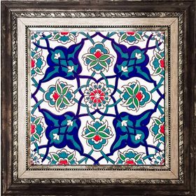 Armada Çini Ac 27 20x20 cm Kütahya Çini Rumi Desenli İznik Çini Karo