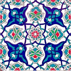 Armada Çini Ac 27 20x20 cm Kütahya Çini Rumi Desenli İznik Çini Karo