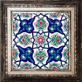 Armada Çini Ac 27 Kütahya Rumi Desenli İznik Çini 20x20 cm Pano