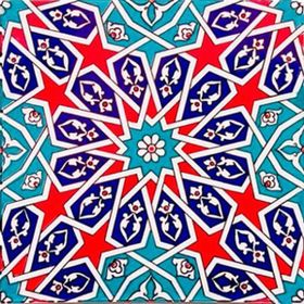 Armada Çini Ac 28 20x20 cm Geometrik Desenli İznik Kırmızı Çini Karo