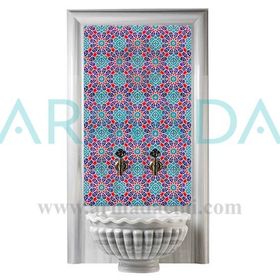 Armada Çini Ac 28 20x20 cm Geometrik Desenli İznik Kırmızı Çini Karo