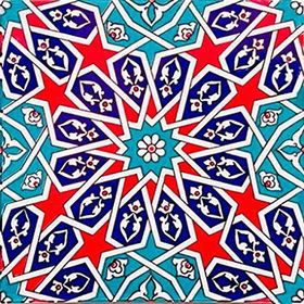 Armada Çini Ac 28 20x20 cm Geometrik Desenli İznik Kırmızı Çini Karo