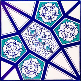 Armada Çini AC 3 A 20x20 cm Geometrik Mavi Beyaz Desen Çini Karo