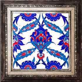 Armada Çini Ac 30 İznik Desen Kütahya Çini 20x20 cm Pano