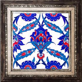 Armada Çini Ac 30 İznik Desen Kütahya Çini 20x20 cm Pano