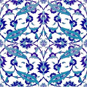Armada Çini Ac 32 20x20 cm Selçuklu Mavi Beyaz Kütahya Çini Karo