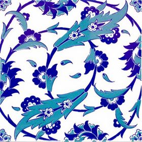 Armada Çini Ac 32 20x20 cm Selçuklu Mavi Beyaz Kütahya Çini Karo
