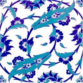 Armada Çini Ac 32 20x20 cm Selçuklu Mavi Beyaz Kütahya Çini Karo