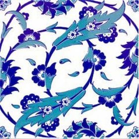 Armada Çini Ac 32 20x20 cm Selçuklu Mavi Beyaz Kütahya Çini Karo