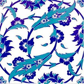 Armada Çini Ac 32 20x20 cm Selçuklu Mavi Beyaz Kütahya Çini Karo