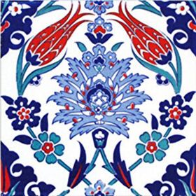 Armada Çini Ac 4 İznik Lale Desen Kütahya Çini 20x20 cm Karo