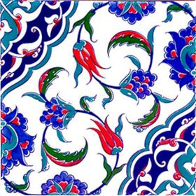 Armada Çini Ac 44 20x20 cm Osmanlı İznik Desen Kütahya Çini Karo