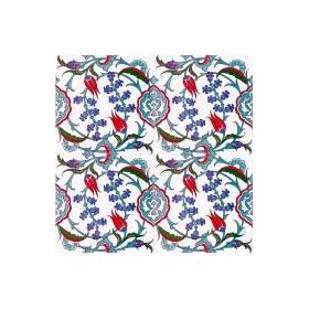 Armada Çini Ac 5 20x20 cm İznik Dönence Çiçek Desenli Çini Karo