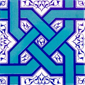Armada Çini Ac 6 20x20 cm Selçuklu Turkuaz Zincir Geçme Çini Karo