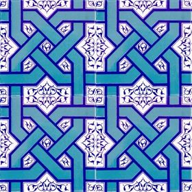 Armada Çini Ac 6 20x20 cm Selçuklu Turkuaz Zincir Geçme Çini Karo