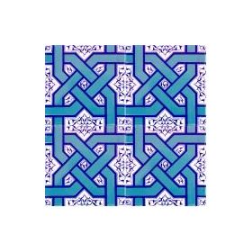 Armada Çini Ac 6 20x20 cm Selçuklu Turkuaz Zincir Geçme Çini Karo