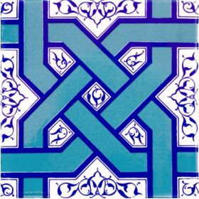 Armada Çini Ac 6 20x20 cm Selçuklu Turkuaz Zincir Geçme Çini Karo