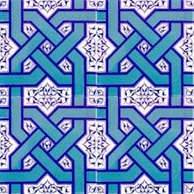 Armada Çini Ac 6 20x20 cm Selçuklu Turkuaz Zincir Geçme Çini Karo