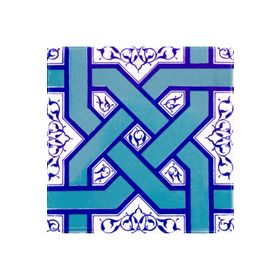 Armada Çini Ac 6 20x20 cm Selçuklu Turkuaz Zincir Geçme Çini Karo