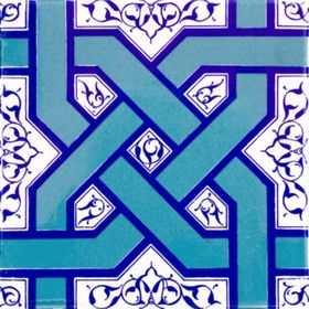 Armada Çini Ac 6 20x20 cm Selçuklu Turkuaz Zincir Geçme Çini Karo