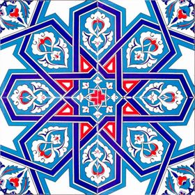Armada Çini Ac 72 20x20 cm Selçuk Yıldızı Geometrik Çini Karo