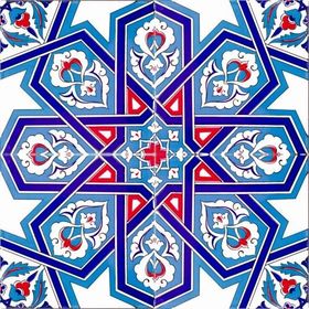 Armada Çini Ac 72 20x20 cm Selçuk Yıldızı Geometrik Çini Karo