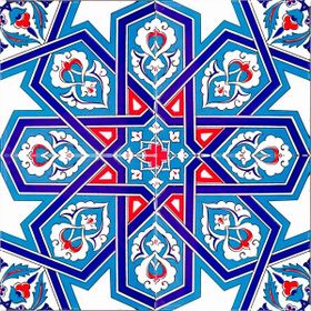 Armada Çini Ac 72 20x20 cm Selçuk Yıldızı Geometrik Çini Karo