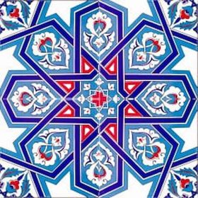 Armada Çini Ac 72 20x20 cm Selçuk Yıldızı Geometrik Çini Karo