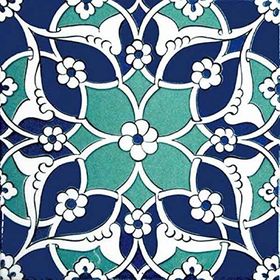 Armada Çini Ac 80 20x20 cm Selçuklu İznik Desen Kütahya Çini Karo