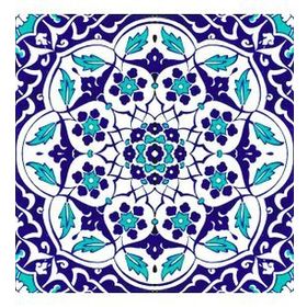 Armada Çini Ac 92 20x20 cm Osmanlı Mavi Beyaz Kütahya Çini Karo
