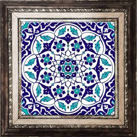 Armada Çini Ac 92 Osmanlı Mavi Beyaz Kütahya Çini 20x20 cm Pano