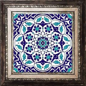 Armada Çini Ac 92 Osmanlı Mavi Beyaz Kütahya Çini 20x20 cm Pano