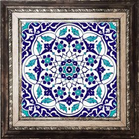 Armada Çini Ac 92 Osmanlı Mavi Beyaz Kütahya Çini 20x20 cm Pano