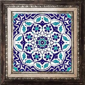 Armada Çini Ac 92 Osmanlı Mavi Beyaz Kütahya Çini 20x20 cm Pano