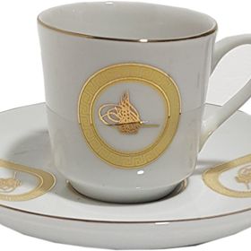 Armada Çini Ar 691 Osmanlı Tuğrası Altın Yaldız Porselen Fincan Takımı