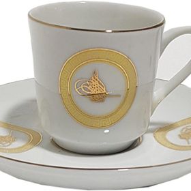 Armada Çini Ar 691 Osmanlı Tuğrası Altın Yaldız Porselen Fincan Takımı