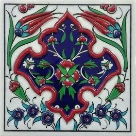 Armada Çini ED 102 Madalyon El Dekoru 10x10 cm Çini Pano