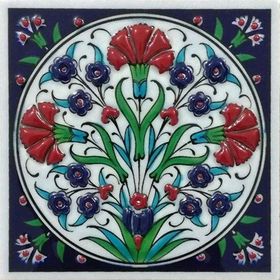 Armada Çini ED 105 Üç Karanfil El Dekoru 10x10 cm Çini