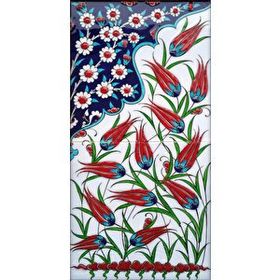 Armada Çini ED 150 20x40 cm Lalezar Eldekoru Çini Pano
