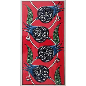 Armada Çini ED 210 10x20 cm Kırmızı Nar çiçekli Eldekoru Çini Karo
