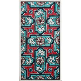 Armada Çini ED 218 10x20 cm Turkuaz Geometrik Eldekoru Çini Karo