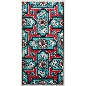 Armada Çini ED 218 10x20 cm Turkuaz Geometrik Eldekoru Çini Karo