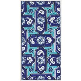 Armada Çini ED 220 10x20 cm Mavi Geometrik Eldekoru Çini Karo