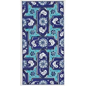 Armada Çini ED 220 10x20 cm Mavi Geometrik Eldekoru Çini Karo