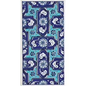 Armada Çini ED 220 10x20 cm Mavi Geometrik Eldekoru Çini Karo