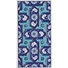 Armada Çini ED 220 10x20 cm Mavi Geometrik Eldekoru Çini Karo