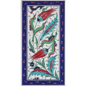 Armada Çini ED 225 10x20 cm Kobalt Hançer Yapraklı Eldekoru Karo